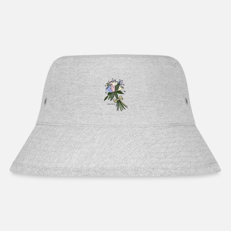 Frühlingsblumen - Stanley/Stella recycelter Bucket Hat - Grau meliert