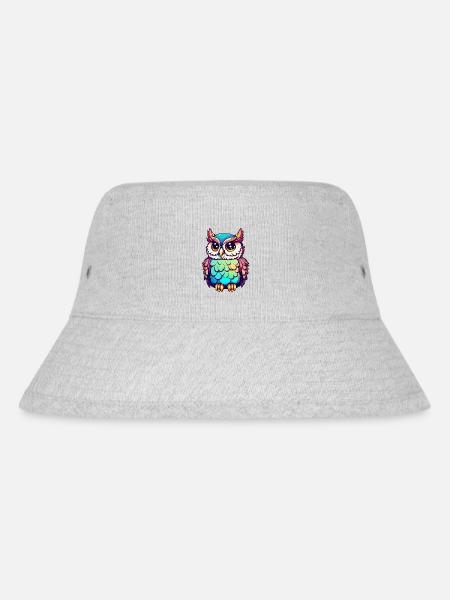 Bunte Eule - Stanley/Stella recycelter Bucket Hat - Grau meliert