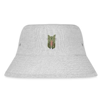 Skandinavische Katze Katzenliebhaber - Stanley/Stella recycelter Bucket Hat - Grau meliert - Vorne