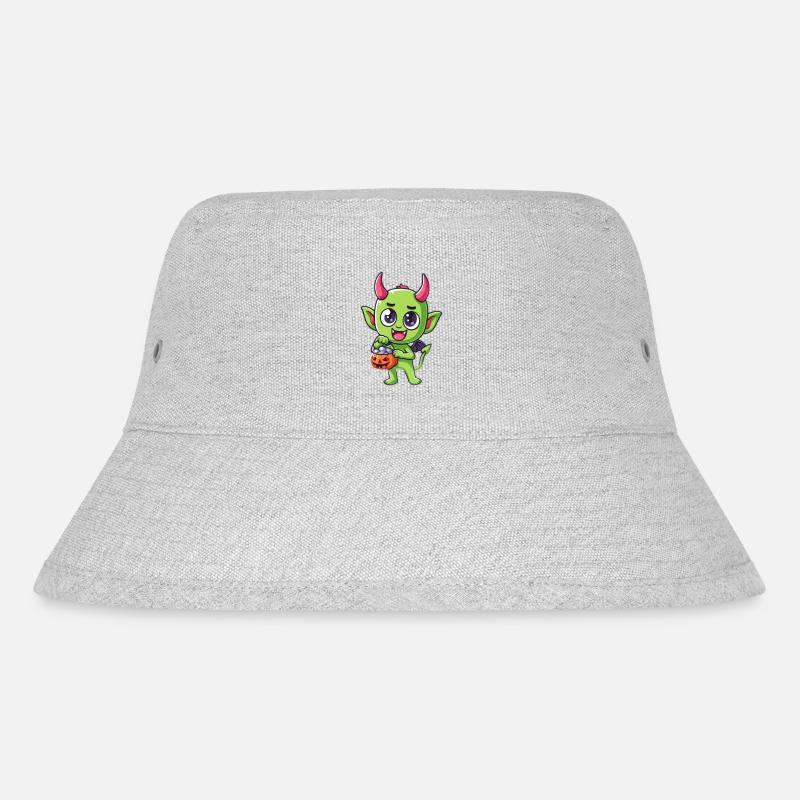 Fröhlicher Halloween-Teufel - Stanley/Stella recycelter Bucket Hat - Grau meliert