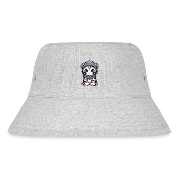 Schneeleopard leopard Tier Baby Comic Winter - Stanley/Stella recycelter Bucket Hat - Grau meliert - Vorne