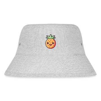 Ananas Kawaii Design - Version 2 - Stanley/Stella recycelter Bucket Hat - Grau meliert - Vorne
