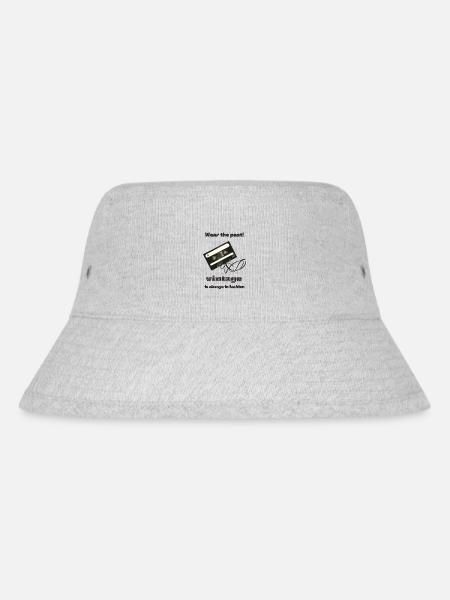 Vintage cassettes - Stanley/Stella Recycled Bucket Hat - heather grey