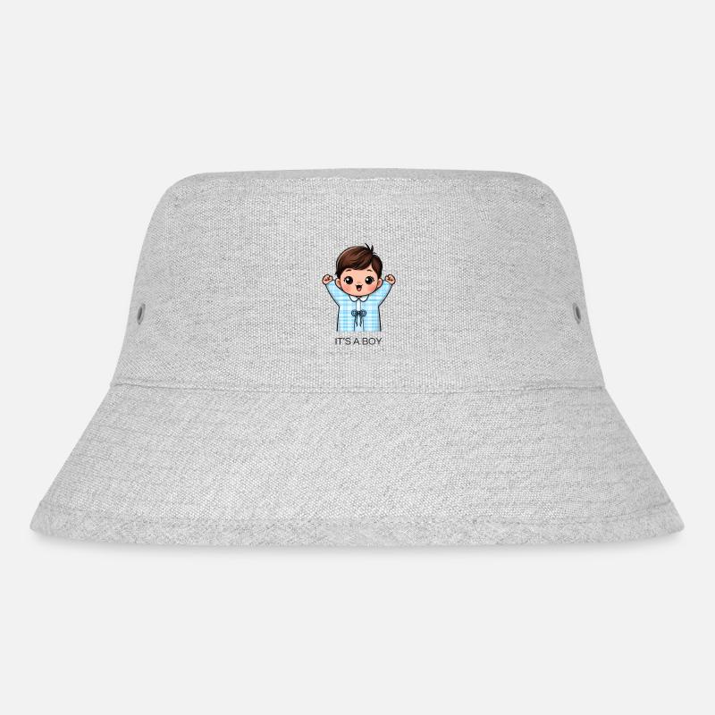 IT S A BOY - Stanley/Stella recycelter Bucket Hat - Grau meliert