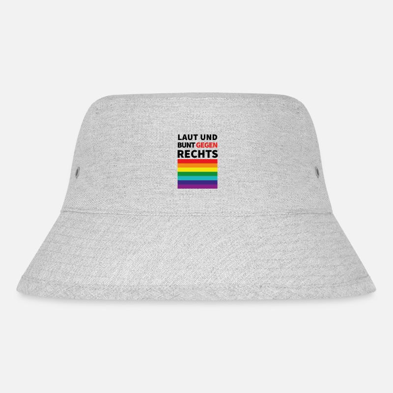 Laut und bunt gegen rechts pride flagge - Stanley/Stella recycelter Bucket Hat - Grau meliert