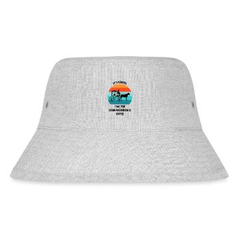 Kutscher Kutsche Pferdekutscher Kaffee - Stanley/Stella recycelter Bucket Hat - Grau meliert - Vorne