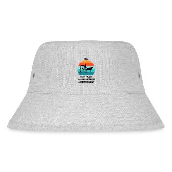 Kutscher Kutsche Pferdekutscher Kaffee - Stanley/Stella recycelter Bucket Hat - Grau meliert - Vorne