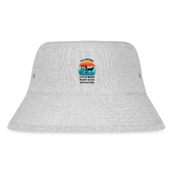 Kutscher Kutsche Pferdekutscher Kaffee - Stanley/Stella recycelter Bucket Hat - Grau meliert - Vorne