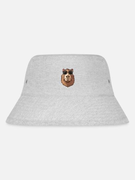 Capybara Sonnenbrille - Stanley/Stella recycelter Bucket Hat - Grau meliert