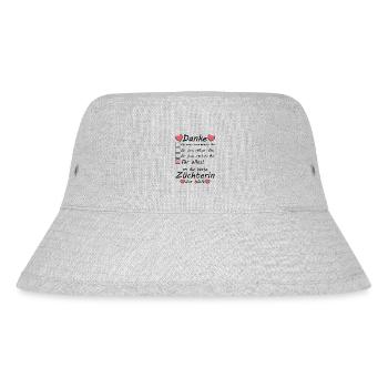 Danke Dankeschön an beste Züchterin - Stanley/Stella recycelter Bucket Hat - Grau meliert - Vorne