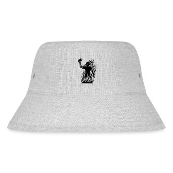 Football player with football in flames and fire - Stanley/Stella Recycled Bucket Hat - heather grey - Front