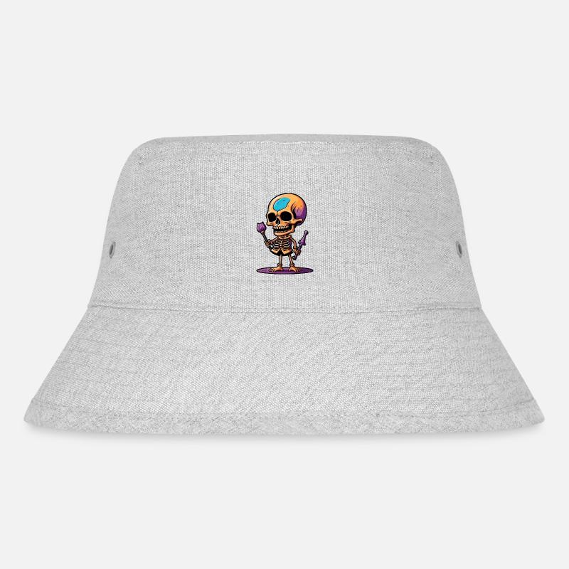 Skeleton - Stanley/Stella Recycled Bucket Hat - heather grey