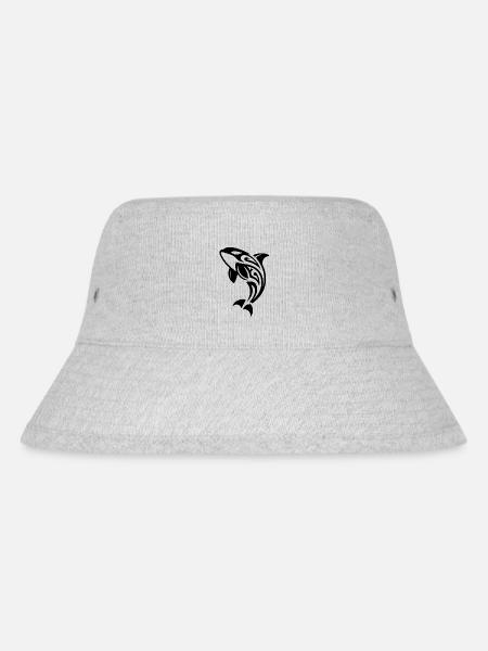 Springender Orca Tattoo Style - Stanley/Stella recycelter Bucket Hat - Grau meliert