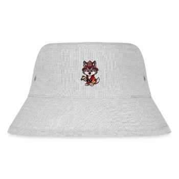 Heroischer Feuerwolf - Karikatur-Illustration - Stanley/Stella recycelter Bucket Hat - Grau meliert - Vorne