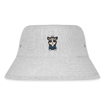 Australischer Schäferhund Cartoon - Stanley/Stella recycelter Bucket Hat - Grau meliert - Vorne