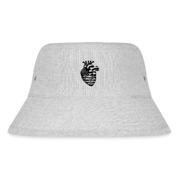 Herzillustration Nationalflagge USA Patriotenherz - Stanley/Stella recycelter Bucket Hat - Grau meliert - Vorne