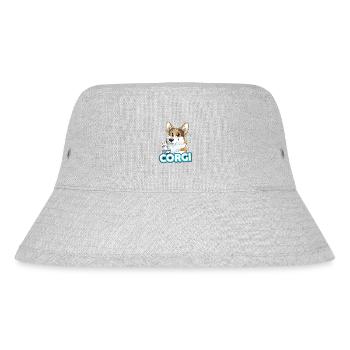 TEAM Corgi - dreifarbig - Stanley/Stella recycelter Bucket Hat - Grau meliert - Vorne
