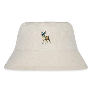 Französische Bulldogge - Cooles Low-Poly-Logo - Stanley/Stella recycelter Bucket Hat - Naturweiß - Vorne