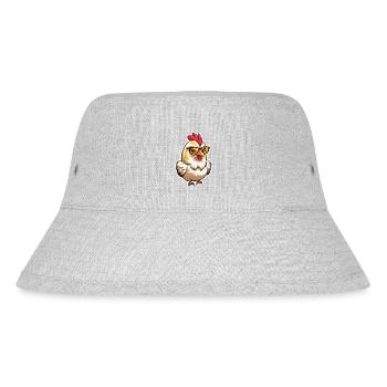 Spectacled Chicken Cartoon - Stanley/Stella Recycled Bucket Hat - heather grey - Front