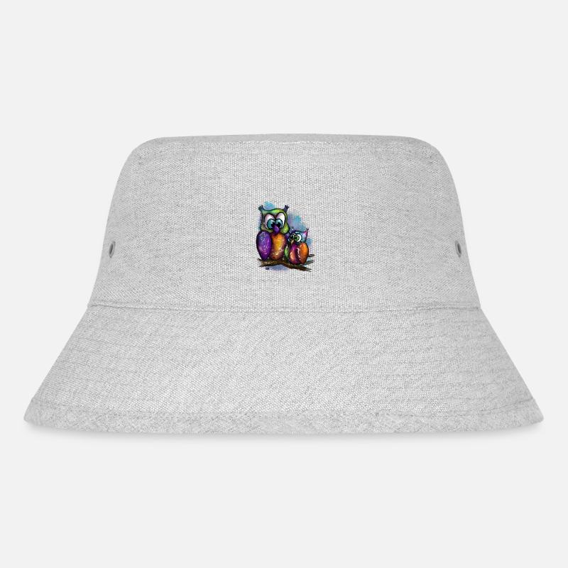 Eulen älter mit jungen - Stanley/Stella recycelter Bucket Hat - Grau meliert