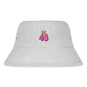 48 Zahl Krone - Stanley/Stella recycelter Bucket Hat - Grau meliert - Vorne