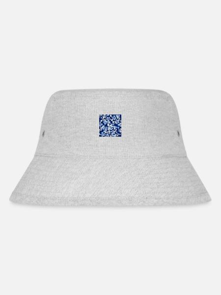 Blaue Kirschblüte Muster - Sakura - Stanley/Stella recycelter Bucket Hat - Grau meliert