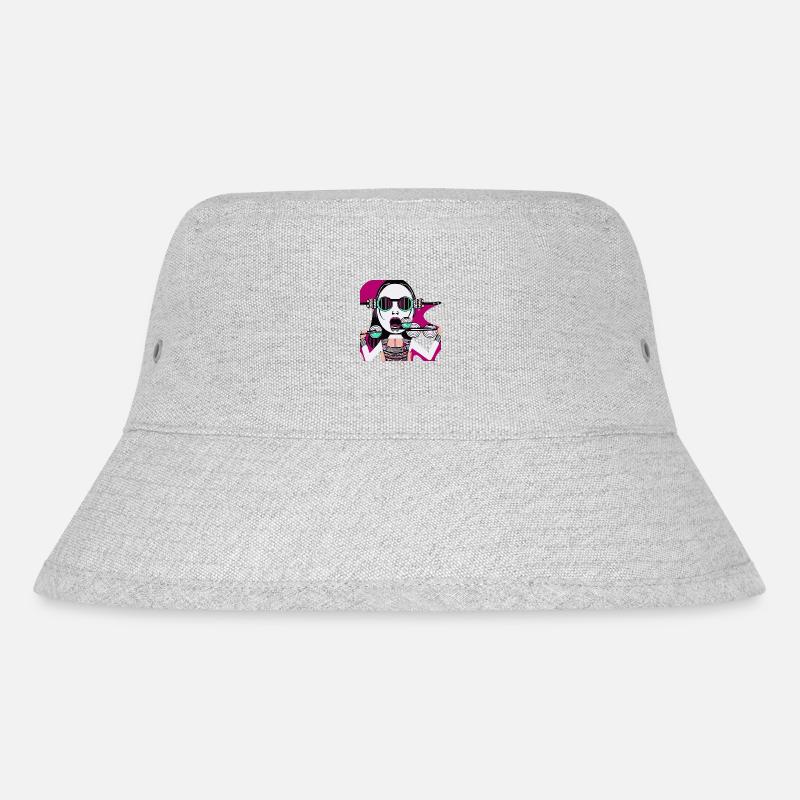 Musik Mädchen - Stanley/Stella recycelter Bucket Hat - Grau meliert