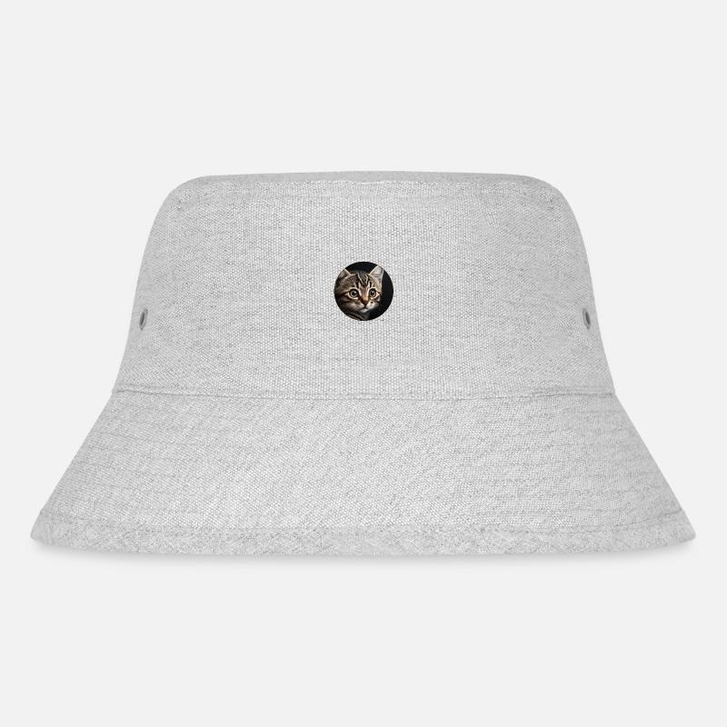cute tabby kitten with big eyes - Stanley/Stella Recycled Bucket Hat - heather grey