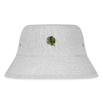 Monstera leaf and green - Stanley/Stella Recycled Bucket Hat - heather grey - Front