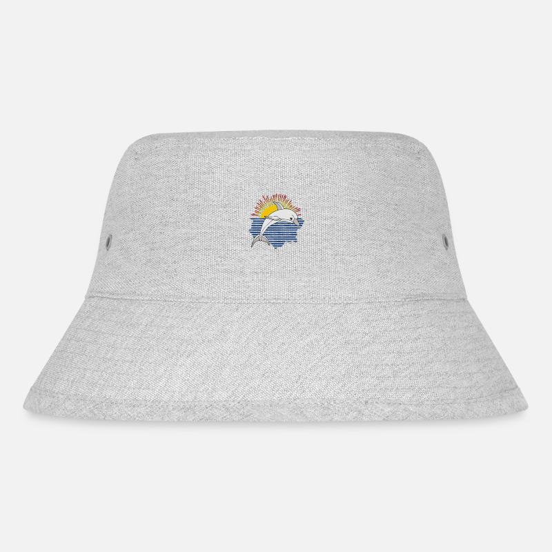 Delfin - Stanley/Stella recycelter Bucket Hat - Grau meliert