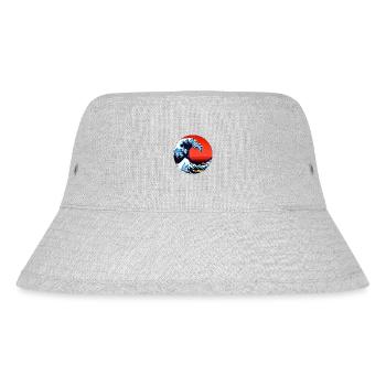 Die große Welle - von Hokusai inspirerte KI Kunst - Stanley/Stella recycelter Bucket Hat - Grau meliert - Vorne