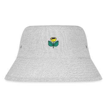 Gelbe Blume - Stanley/Stella recycelter Bucket Hat - Grau meliert - Vorne