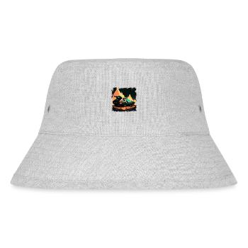 Retro racing car on the planet surface - Stanley/Stella Recycled Bucket Hat - heather grey - Front