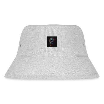 Abstract Skull n°9 - Stanley/Stella recycelter Bucket Hat - Grau meliert - Vorne