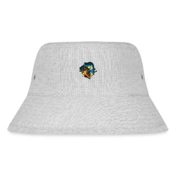 Illustration of a cyborg-style mecha bull - Stanley/Stella Recycled Bucket Hat - heather grey - Front