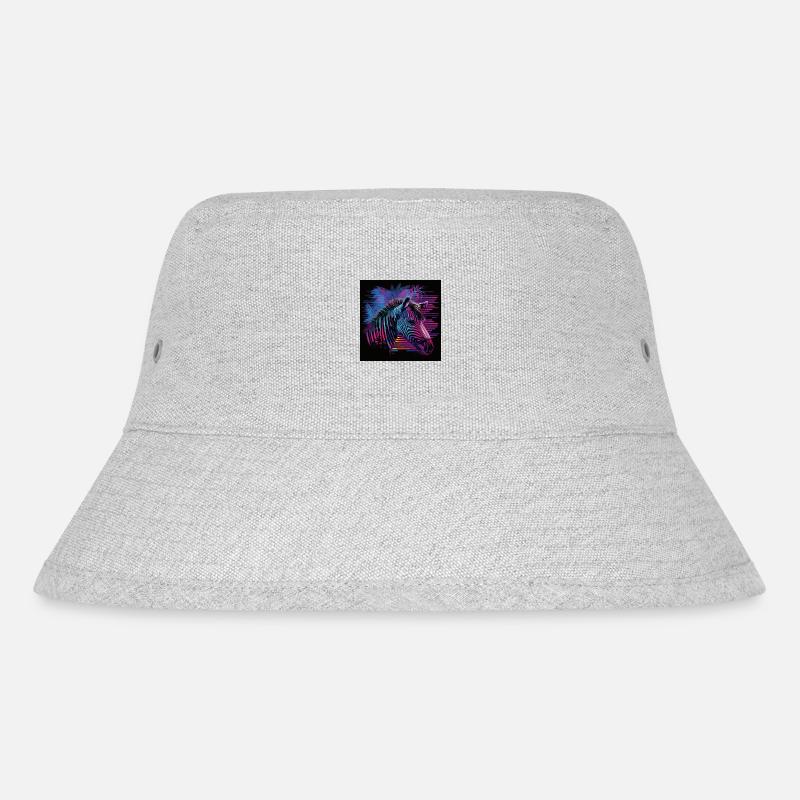 Zèbre aux couleurs néon, synthwave / 80s - Bob recyclé Stanley/Stella - gris chiné