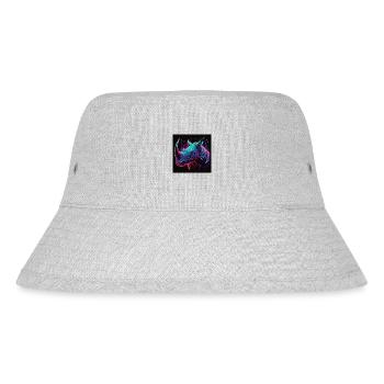 Nashorn mit Neonfarben, Synthwave / 80er Jahre - Stanley/Stella recycelter Bucket Hat - Grau meliert - Vorne