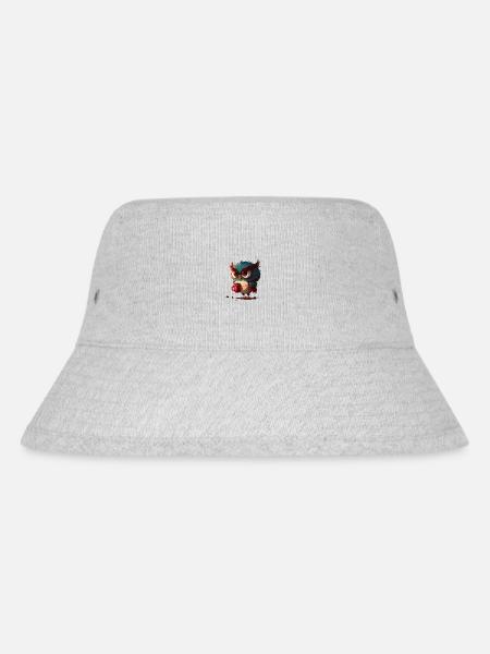 Eule Kaffeebecher - Stanley/Stella recycelter Bucket Hat - Grau meliert