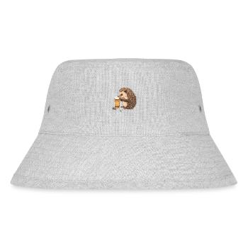 Süßer Igel mit Bier - Stanley/Stella recycelter Bucket Hat - Grau meliert - Vorne