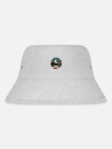 Lagerfeuer im Mondschein für Backpacker und Camper - Stanley/Stella recycelter Bucket Hat - Grau meliert