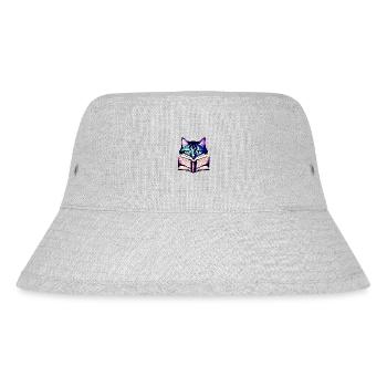 Kater Buch Katze Bücher Lesen Hauskatze Kätzchen - Stanley/Stella recycelter Bucket Hat - Grau meliert - Vorne
