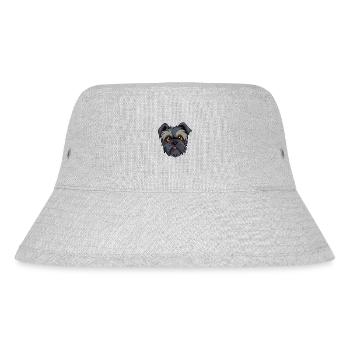 Affenpinscher Hund Kopf im Comic Cartoon Look - Stanley/Stella recycelter Bucket Hat - Grau meliert - Vorne