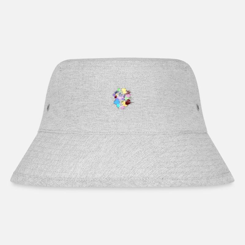 weißer indischer Kopfschmuck bunte Flecken - Stanley/Stella recycelter Bucket Hat - Grau meliert