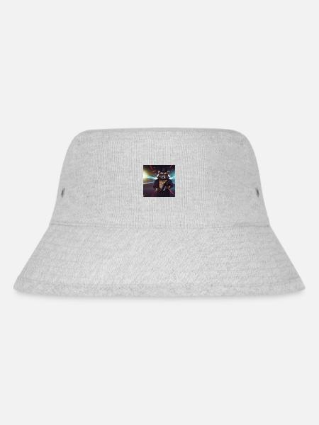 Gangster Waschbär - Stanley/Stella recycelter Bucket Hat - Grau meliert