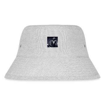 Motorrad Bleistiftzeichnung - Stanley/Stella recycelter Bucket Hat - Grau meliert - Vorne