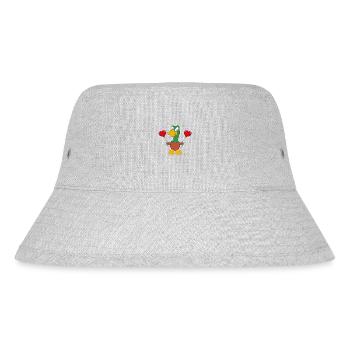 LUFTBALLONS - HERZEN - ENTE - TIERISCH - VERLIEBT - Stanley/Stella recycelter Bucket Hat - Grau meliert - Vorne
