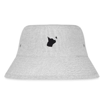 Französische Bulldogge mit Schmetterling - Stanley/Stella recycelter Bucket Hat - Grau meliert - Vorne