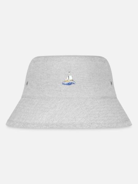 Segelboot - Stanley/Stella recycelter Bucket Hat - Grau meliert