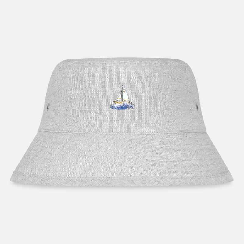 Segelboot - Stanley/Stella recycelter Bucket Hat - Grau meliert