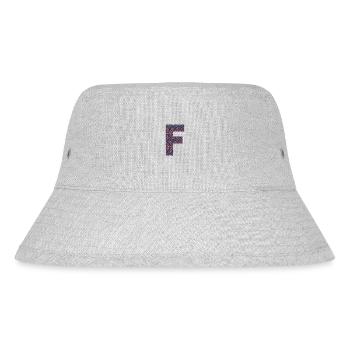 Monogramm Buchstabe F - geometrisches Muster - Stanley/Stella recycelter Bucket Hat - Grau meliert - Vorne